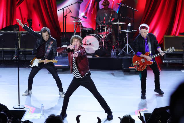 <p>Kevin Mazur/Getty</p> The Rolling Stones performing in New York City on Oct. 19, 2023