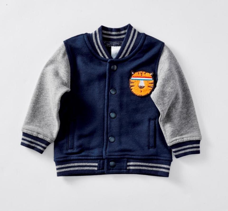 Photo of the Target Fleece Letterman Jacket that was recalled due to choking risks.