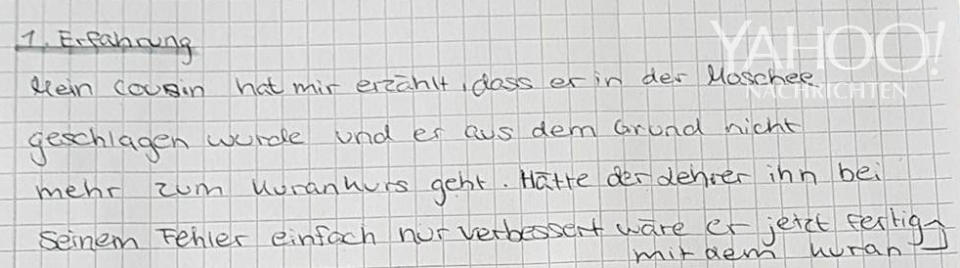 Der Cousin dieses Schülers brach seinen Koranunterricht wegen der Gewalt ab