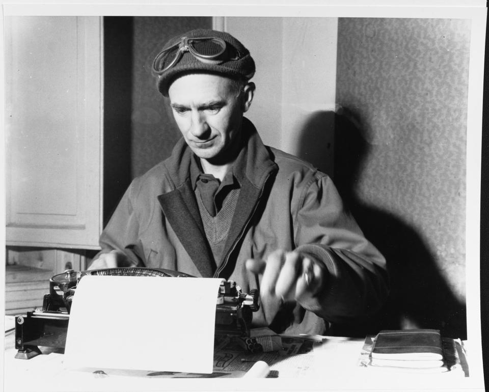 Newspapers all over America carried the columns of luminary war correspondent Ernie Pyle, who reported from London, the European Theater, and the Western Pacific. Japanese gunfire killed him on the island of Ie Shima near Okinawa in 1945.