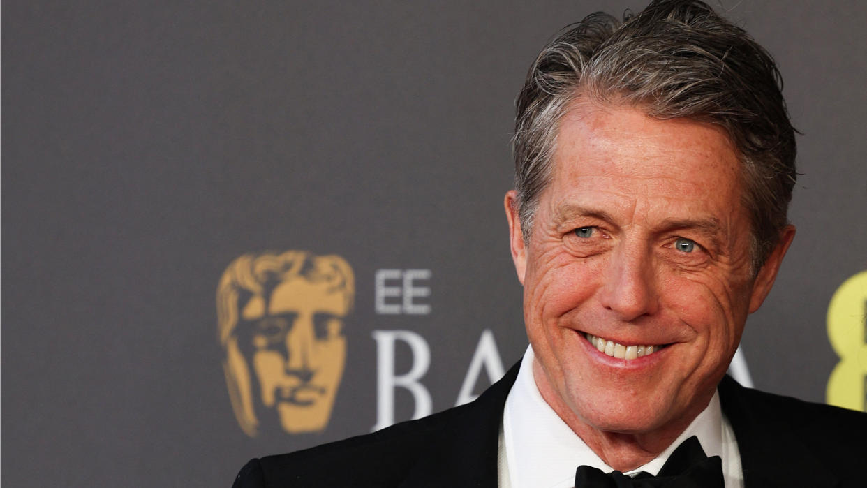  Bridget Jones star Hugh Grant on the red carpet at the 2024 BAFTA Film Awards. 