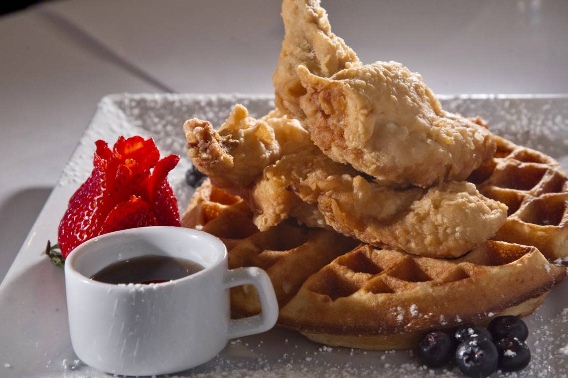 Fried chicken and waffles at Chef Point Cafe in Watauga,