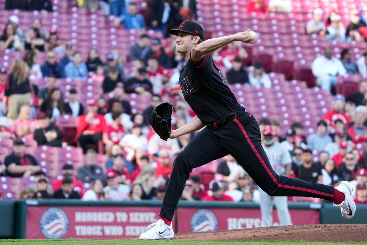 Nick Lodolo was pitching against the team he grew up rooting for Friday night, but didn't let it affect him in his 6 1/3-inning, one-run performance. Lodolo retired future Hall of Famer Mike Trout three times on his 0-for-4 night.