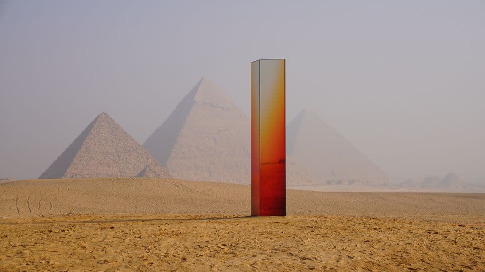 Dutch artist Sabine Marcelis used glass for her sundial sculpture “RA”, named after the ancient Egyptian sun god. - Courtesy CulturVator - Art D'E