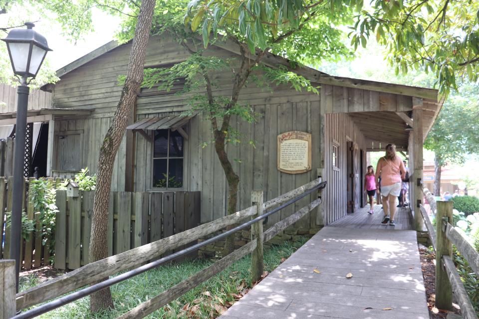 Dolly Parton's log cabin childhood home at Dollywood.