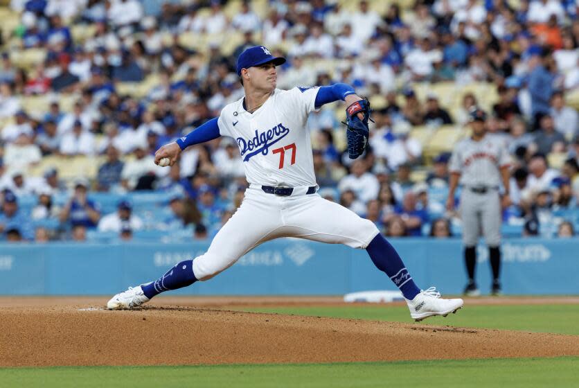 LOS ANGELES, CA - JULY 22, 2024: Making his MLB debut, Dodgers starting pitcher.