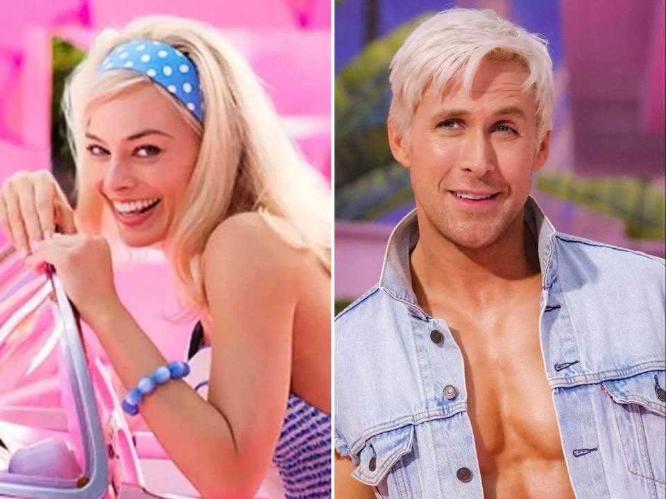 Margot Robbie as Barbie and Ryan Gosling as Ken in ‘Barbie’ (Warner Bros)