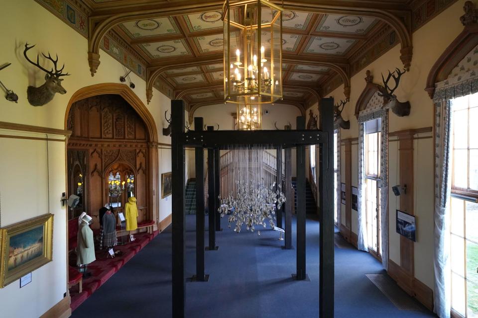 The Salmon School art installation, created by Joseph Rossano, on display in the Castle Ballroom at the opening of Life at Balmoral, the Platinum Jubilee exhibition at Balmoral Castle, in Royal Deeside, Aberdeenshire. Picture date: Wednesday March 30, 2022.