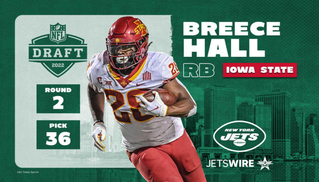 2022 NFL Draft: Running Back Breece Hall,Iowa State, Round 2, Pick 36