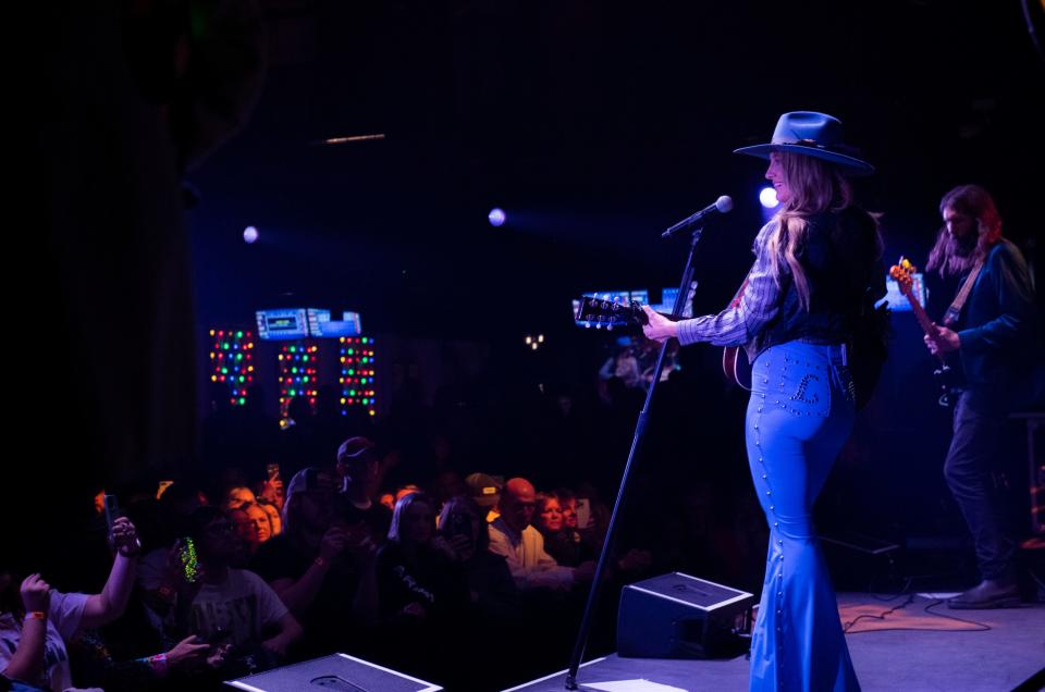 Lainey Wilson performs at Brooklyn Bowl in Nashville , Tenn., Thursday, March 16, 2023.