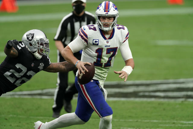 Bills' Josh Allen plays up to MVP-favorite status, dominates star