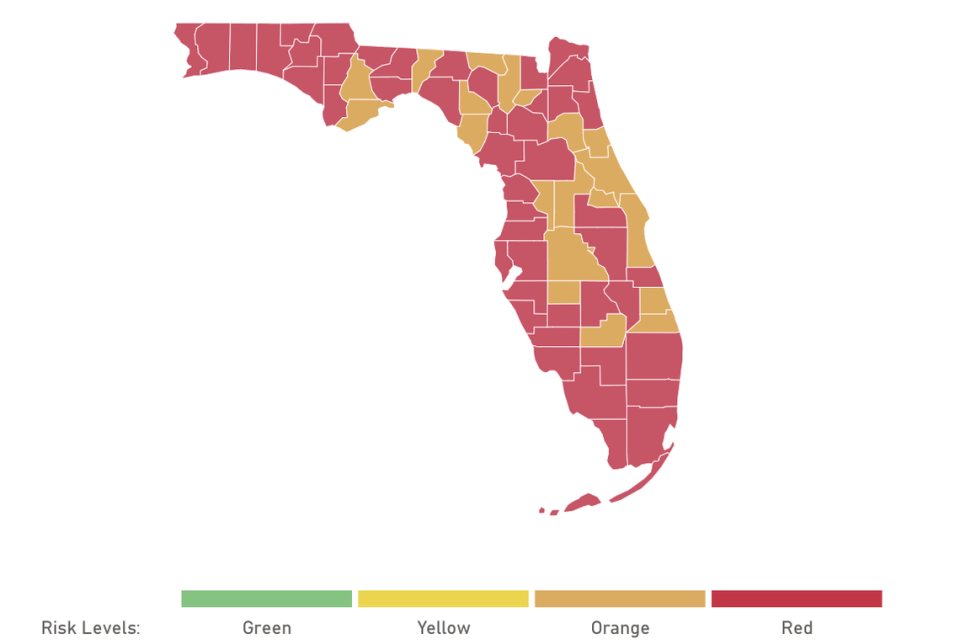 Daily coronavirus cases in over a majority of Florida’s counties have reached a “tipping point” ahead of Thanksgiving, according to Harvard University.