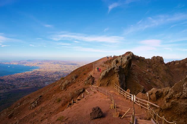 Carroll was rescued by local guides who rappelled into the crater and pulled him to safety with a rope. (Photo: Sebastian Condrea via Getty Images)