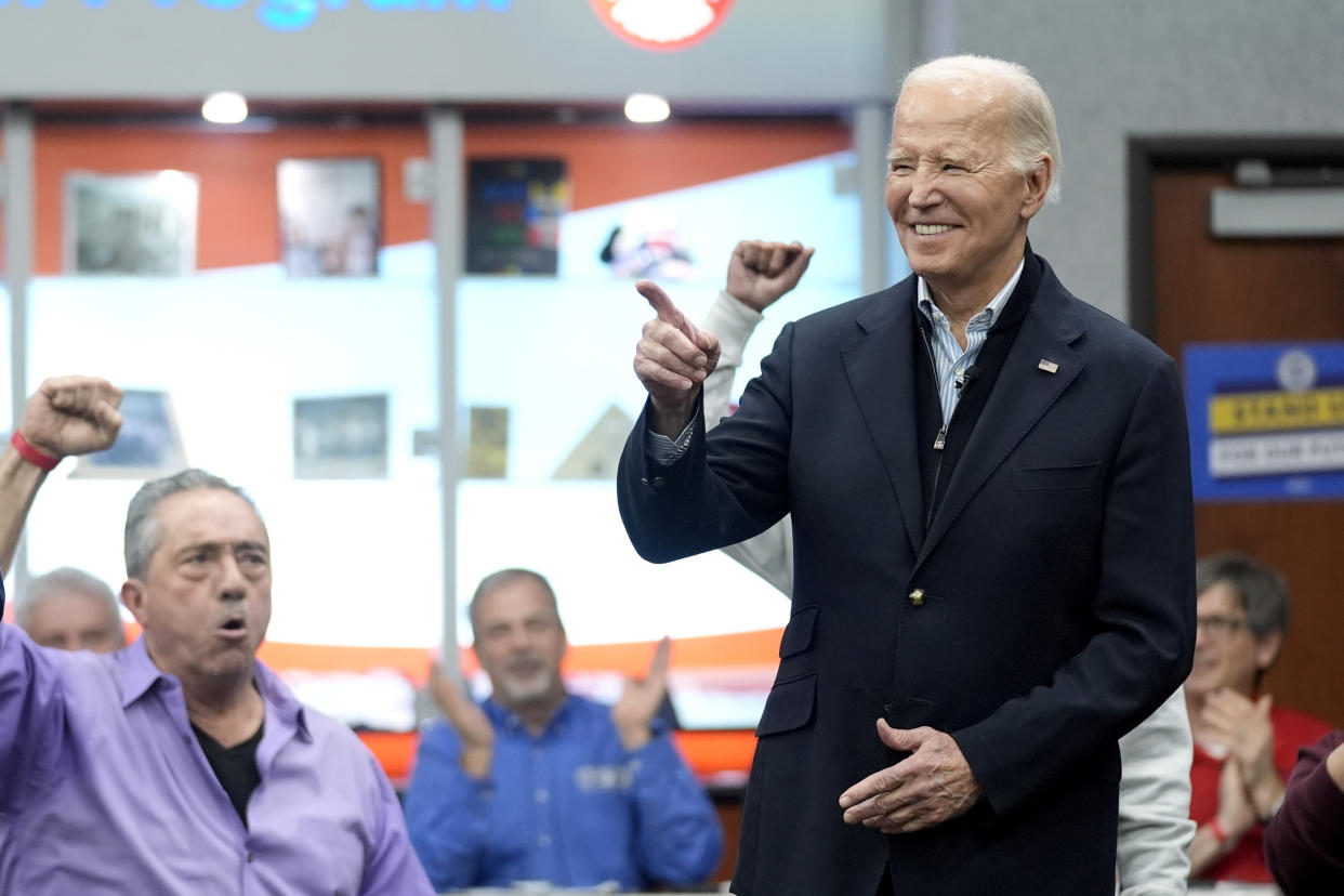 President Biden meets with UAW members on Friday in Warren, Mich. 