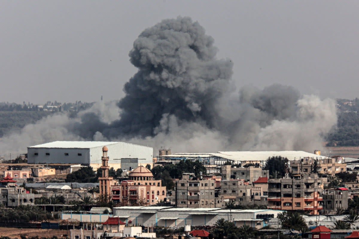 The aftermath of an Israeli bombardment of Rafah in the southern Gaza Strip on March 21 (Said Khatib/AFP via Getty Images)