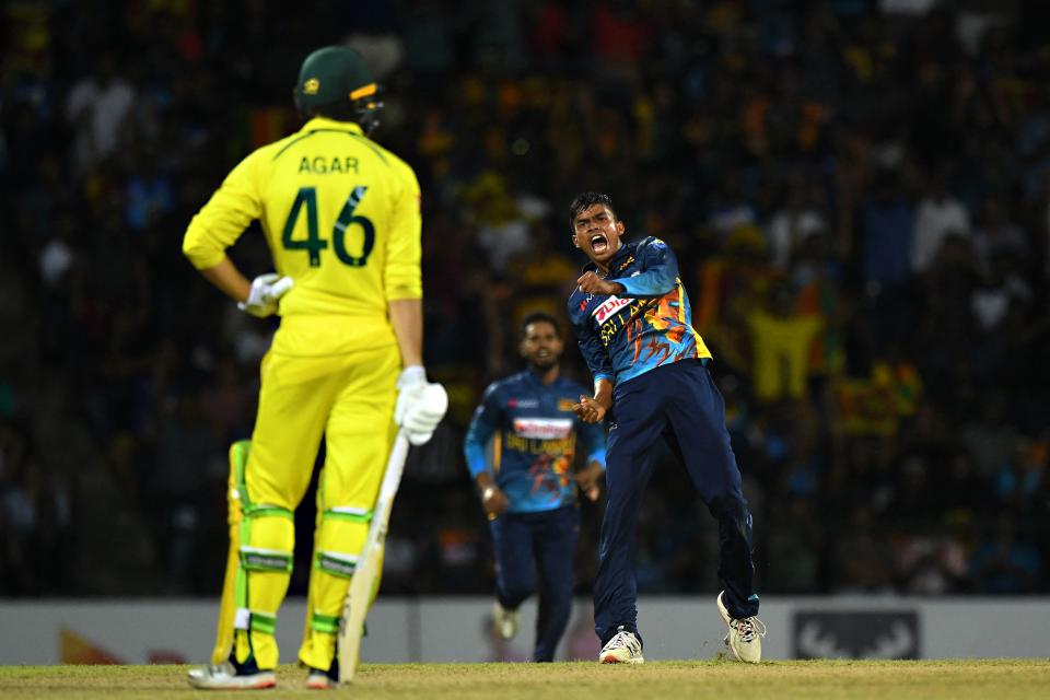 Ashton Agar, pictured here during the first ODI between Australia and Sri Lanka.