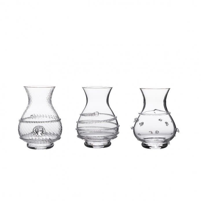 <p>juliska.com</p><p><strong>$168.00</strong></p><p><a href="https://www.juliska.com/mini-vase-trio.html" rel="nofollow noopener" target="_blank" data-ylk="slk:SHOP NOW;elm:context_link;itc:0;sec:content-canvas" class="link ">SHOP NOW</a></p><p>Small bud vases double as decor for freshly cut flowers or can hold breadsticks or candy at your next intimate gathering. </p>