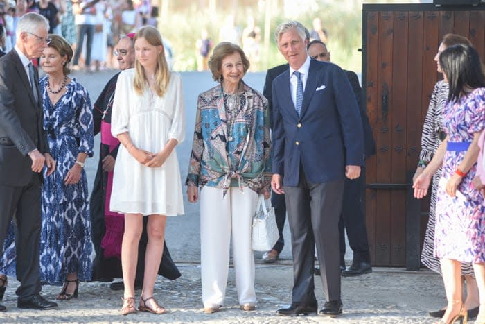 La reina Sofía junto a Felipe de Bélgica y su hija Eleonore