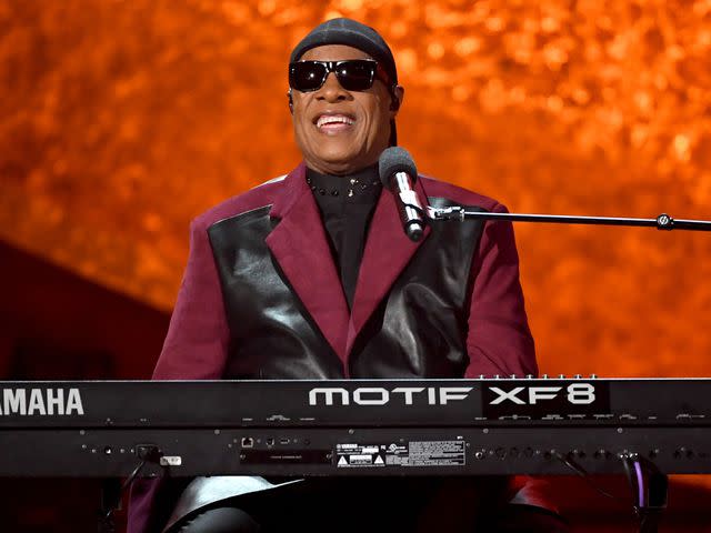 <p>Kevin Winter/Getty</p> Stevie Wonder performs in 2018.