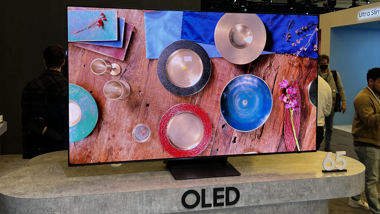  Samsung S90D TV at the CES 2024 trade show. 