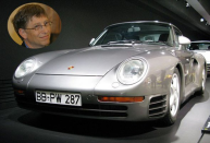 Bill Gates' <b>Porsche 959 Coupe</b> is one of only 230 in the world. It took a federal law signed by then-president Bill Clinton to allow the billionaire to drive the car because there was no crash-test rating. The price for such a car? $225,000 when new, they now go for well over $400,000.<br><br><i>Information via billionairecars.com and insideline.com.</i>