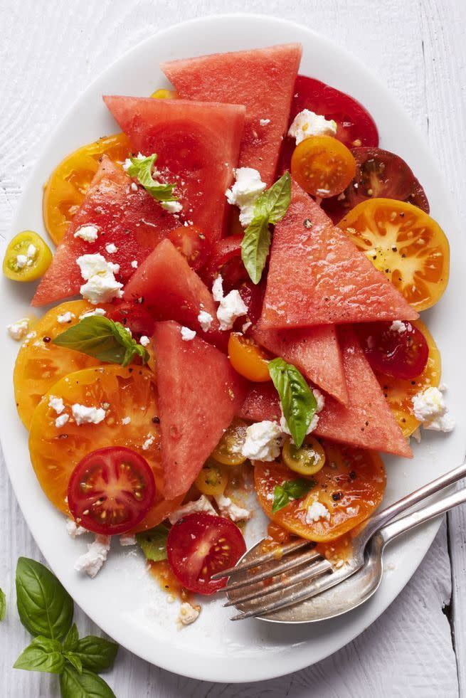 picnic ideas tomato and watermelon salad