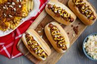 <p>A hot dog may be a summer <a href="https://www.thedailymeal.com/cook/8-creative-hot-dog-recipes-slideshow?referrer=yahoo&category=beauty_food&include_utm=1&utm_medium=referral&utm_source=yahoo&utm_campaign=feed" rel="nofollow noopener" target="_blank" data-ylk="slk:classic for baseball games;elm:context_link;itc:0;sec:content-canvas" class="link ">classic for baseball games</a>, but they’re perfect for an afternoon of grilling too. Set up an assembly line with the buns, hot dogs, chili and toppings for the kids to put together.</p> <p><a href="https://www.thedailymeal.com/recipes/coney-chili-hot-dogs-recipe?referrer=yahoo&category=beauty_food&include_utm=1&utm_medium=referral&utm_source=yahoo&utm_campaign=feed" rel="nofollow noopener" target="_blank" data-ylk="slk:For the Coney Chili Hot Dogs recipe, click here.;elm:context_link;itc:0;sec:content-canvas" class="link ">For the Coney Chili Hot Dogs recipe, click here.</a></p>