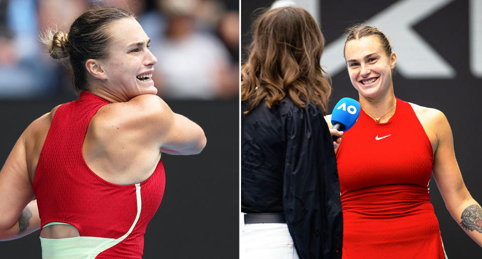 Seen here, Aryna Sabalenka at the Australian Open.