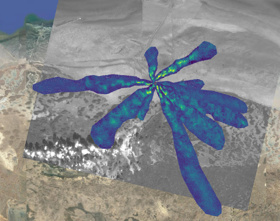 Modified satellite image shows the extent of leak from Buzachi Neft’s plant in southwestern Kazakhstan (Kayrros SAS analysis/contains modified EnMAP and EMIT data, DLR (2024) and NASA (2024))