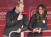 <p>Will and Kate joke around with air horns at the Virgin Money London Marathon.<br></p>