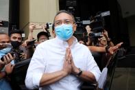 Malaysia's Minister of Foreign Affair Hishammuddin Hussein leaves after a meeting at United Malays National Organization (UMNO) headquarters in Kuala Lumpur