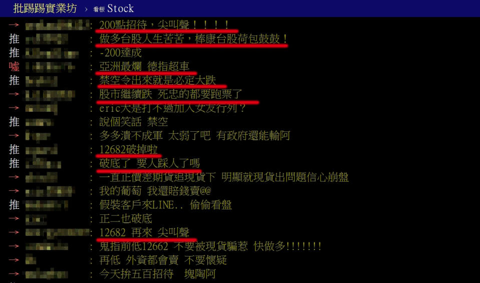 網友討論今天台股走勢。圖／翻攝PTT