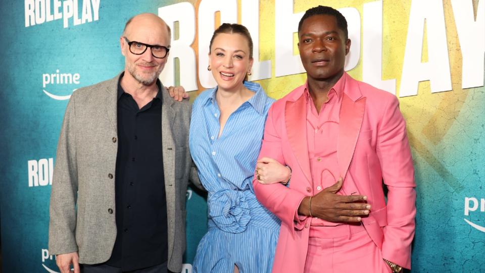 Thomas Vincent, Kaley Cuoco and David Oyelowo at the 'Role Play' premiere