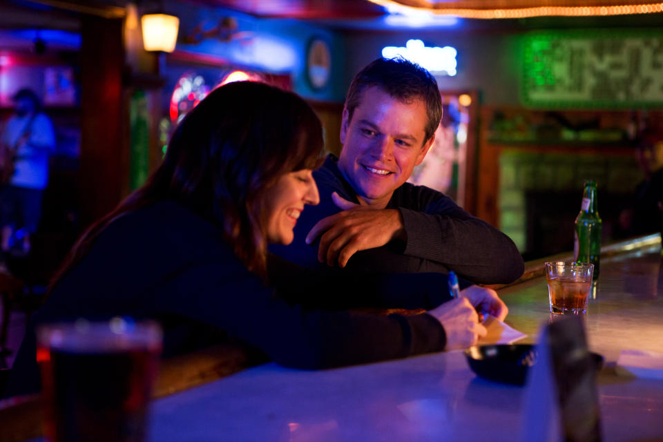 This undated publicity film image provided by Focus Features shows Rosemarie DeWitt, left, as Alice and Matt Damon, as Steve, in Gus Van Sant's contemporary drama, "Promised Land," a Focus Features release. (AP Photo/Focus Features, Scott Green)