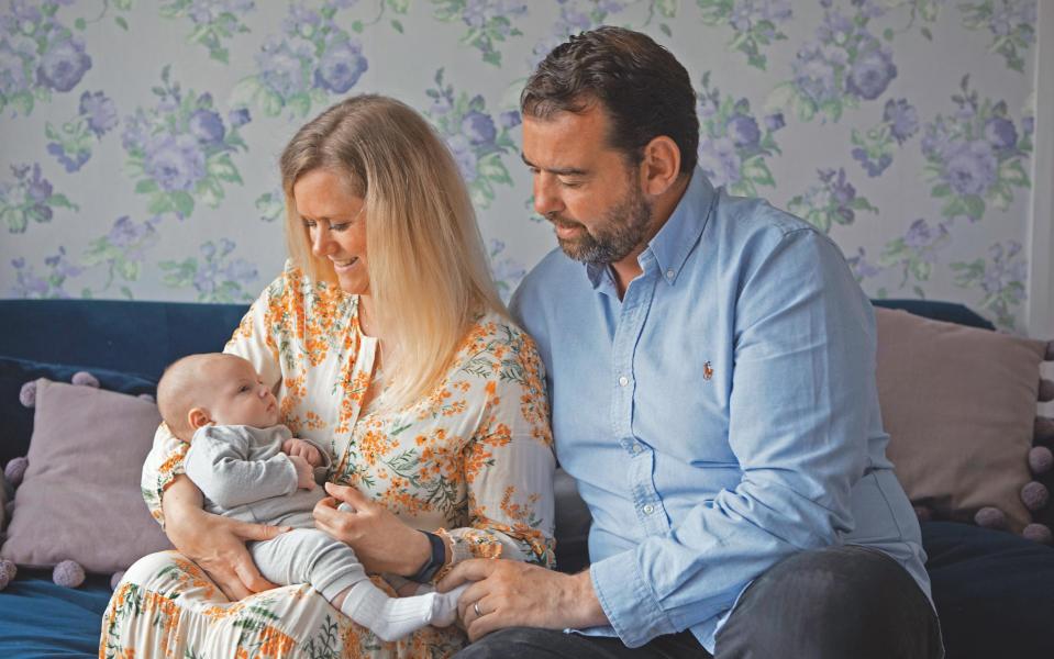 Katherine and husband Alan with their baby boy Quinn - Kat Green