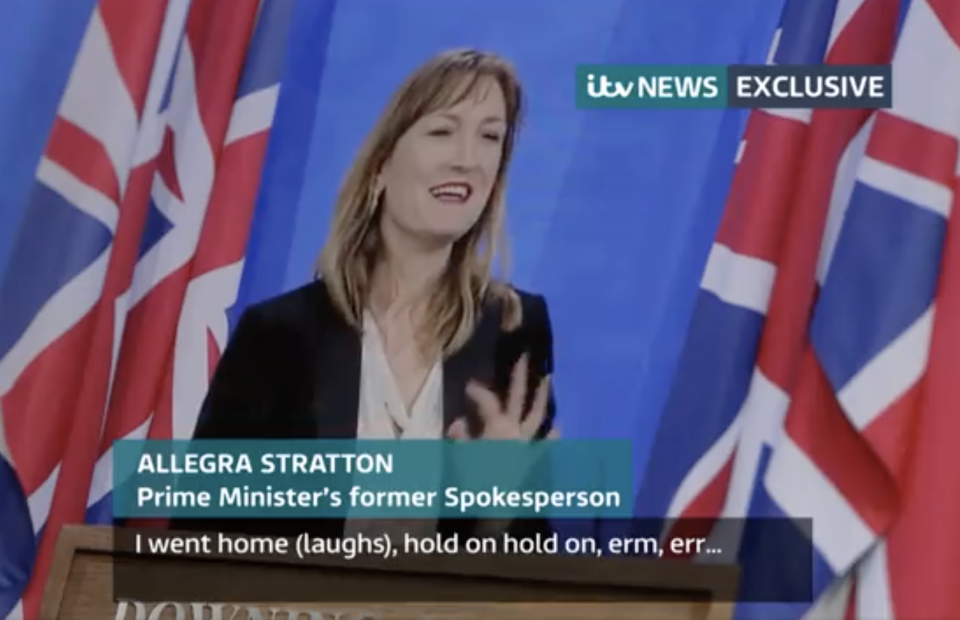 Allegra Stratton, the Prime Minister's former spokesperson, laughing about the party.