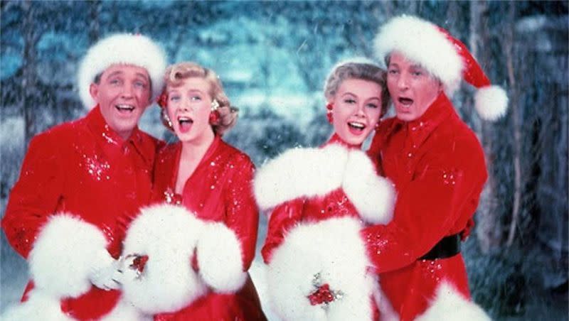 Bing Crosby, left, Rosemary Clooney, Vera-Ellen and Danny Kaye star in 1954’s biggest hit, “White Christmas.”