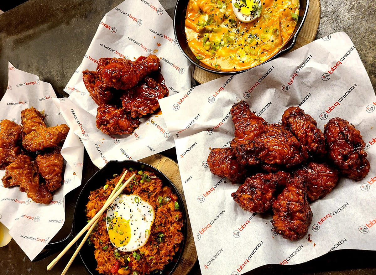 Korean fried chicken and other dishes at bb.q chicken