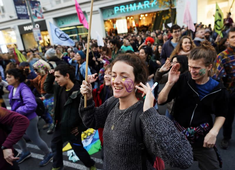 Protest by Extinction Rebellion in Madrid