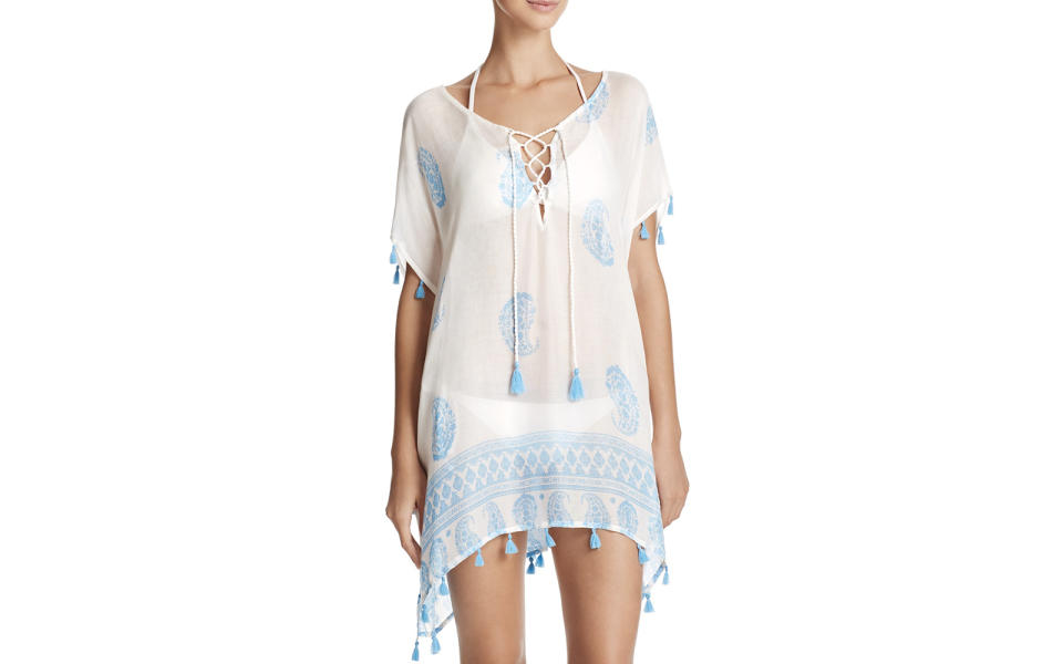 Surf Gypsy Paisley Border Print Tunic Swim Cover-up