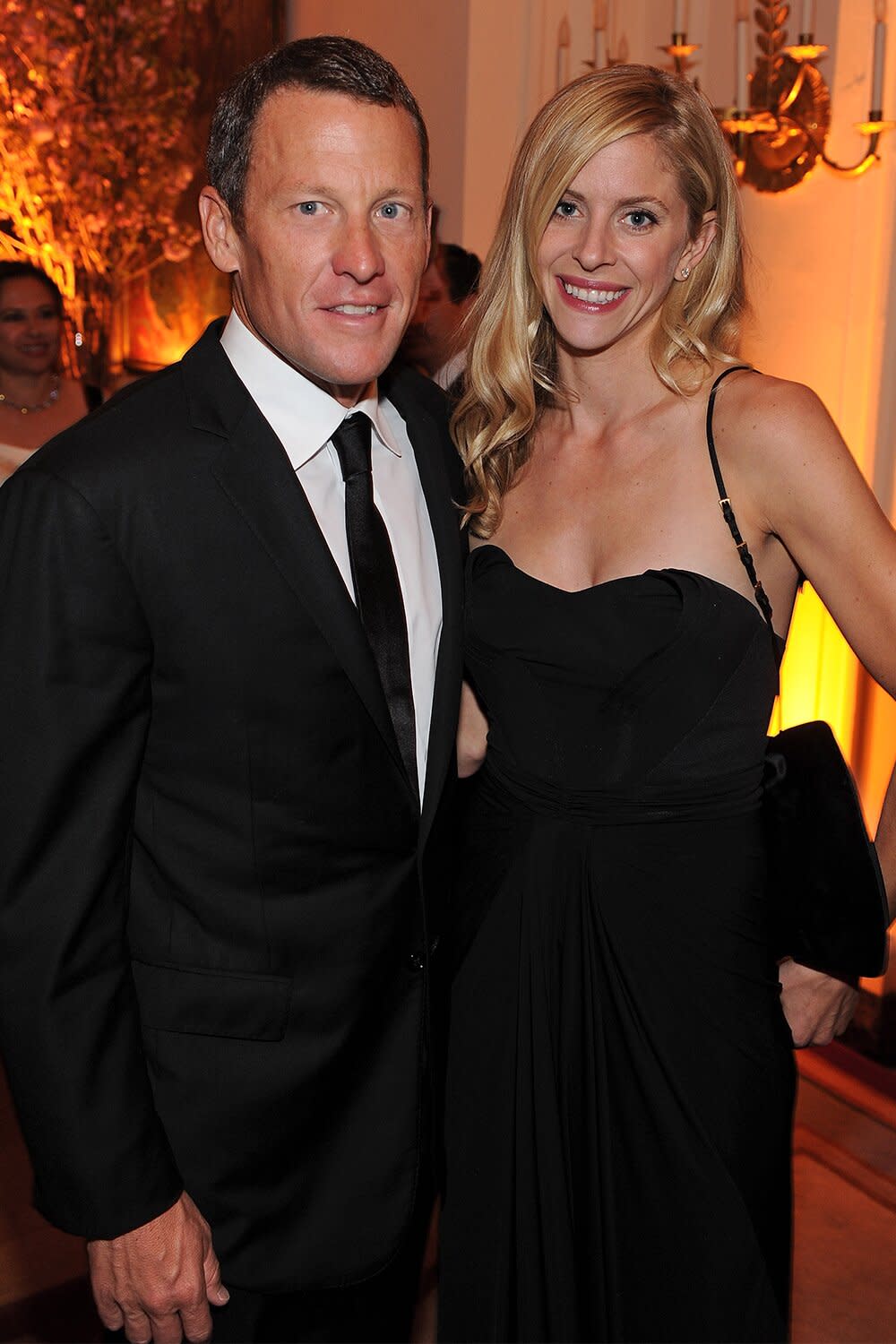 Cyclist Lance Armstrong and Anna Hansen attend the Bloomberg &amp; Vanity Fair cocktail reception following the 2011 White House Correspondents' Association Dinner at the residence of the French Ambassador on April 30, 2011 in Washington, DC.