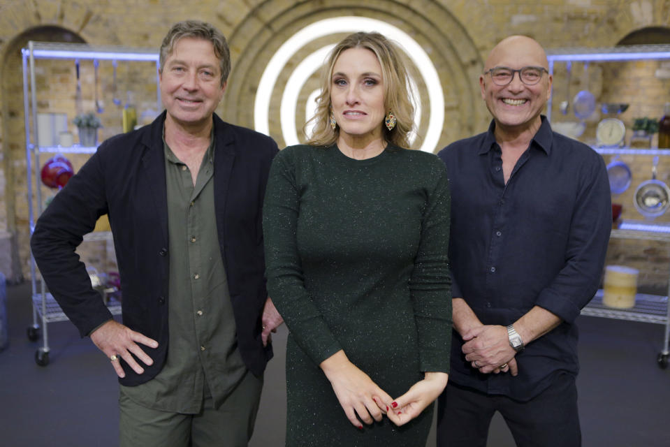 John Torode, Grace Dent and Gregg Wallace on Masterchef (BBC)