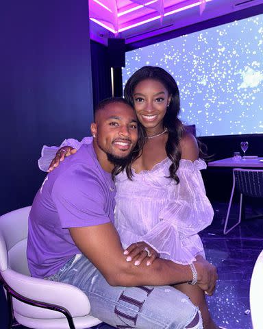 <p>Simone Biles Instagram</p> Jonathan Owens and Simone Biles