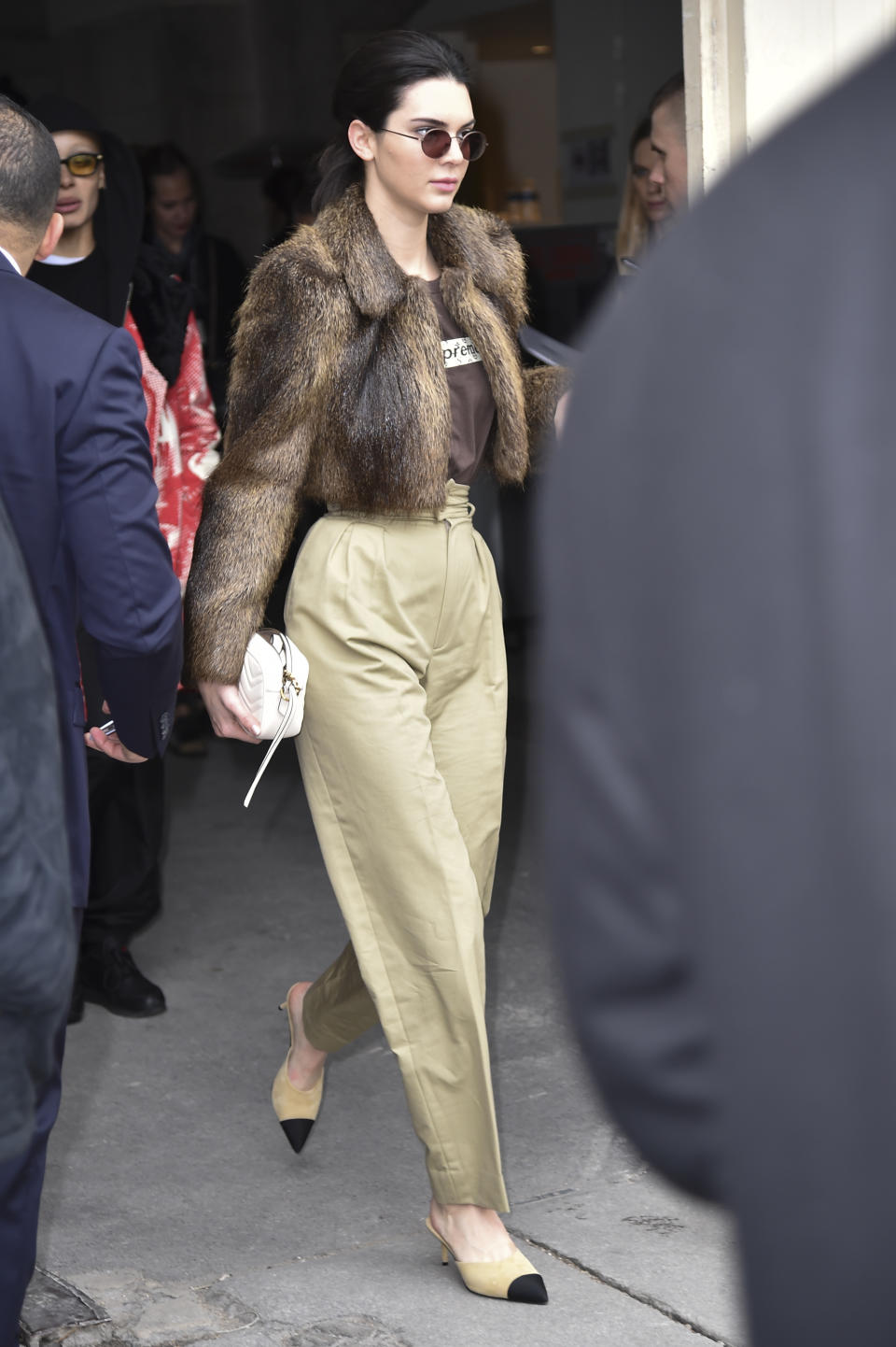 Kendall Jenner arriving at the Chanel fashion show at Paris Fashion Week in March 2017. 