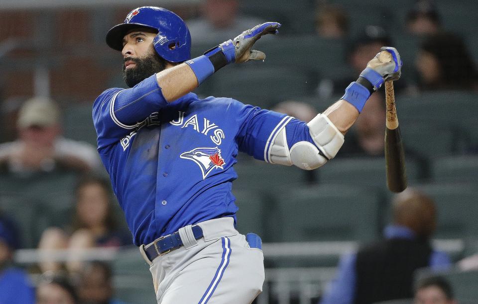 Jose Bautista has lit a controversy with a bat flip again. (AP)