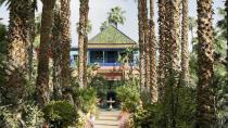 <p>Leave it to the French fashion designer Yves Saint Laurent to design the villa of our dreams, where guests can now visit and dine at the chic Café Majorelle. The residence—called <a href="https://www.elledecor.com/celebrity-style/celebrity-homes/a22590268/yves-saint-laurent-marrakech-home-villa-oasis/" rel="nofollow noopener" target="_blank" data-ylk="slk:Villa Oasis;elm:context_link;itc:0;sec:content-canvas" class="link ">Villa Oasis</a>—is painted in a bright shade of blue that stands out from the eccentric array of shrubs, vines, and trees.</p>