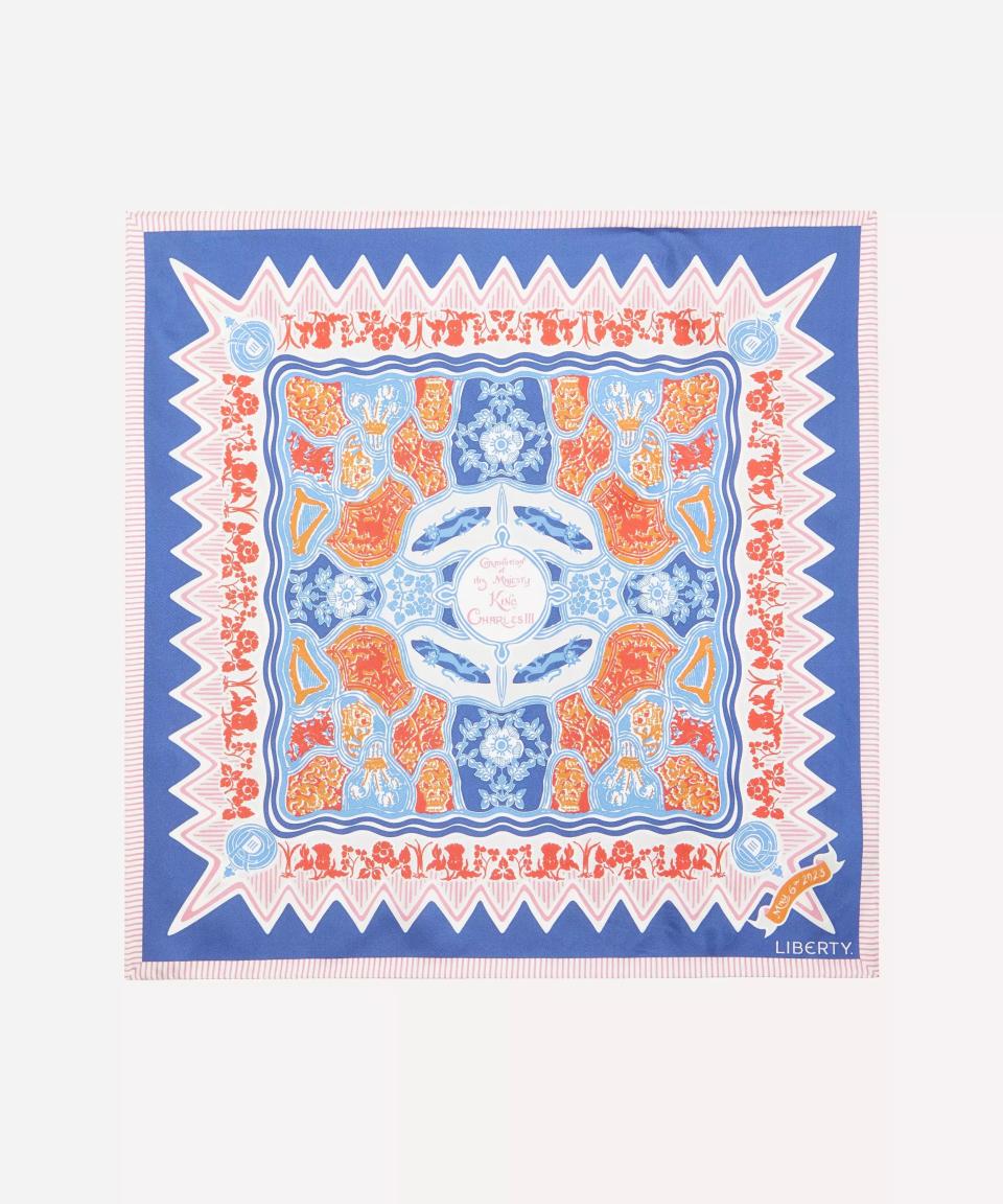 <p><a href="https://go.redirectingat.com?id=74968X1596630&url=https%3A%2F%2Fwww.libertylondon.com%2Fus%2Froyal-fanfare-silk-twill-scarf-%252845x45cm%2529-R512846006.html&sref=https%3A%2F%2Fwww.elledecor.com%2Fshopping%2Fhome-accessories%2Fg43671434%2Fking-charles-coronation-souvenirs%2F" rel="nofollow noopener" target="_blank" data-ylk="slk:Shop Now;elm:context_link;itc:0;sec:content-canvas" class="link ">Shop Now</a></p><p>Royal Fanfare Silk Twill Scarf</p><p>$125.00</p><p>Liberty</p>