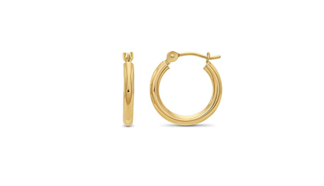 Lucky Brand Mini Braided Hoop Gold Earrings