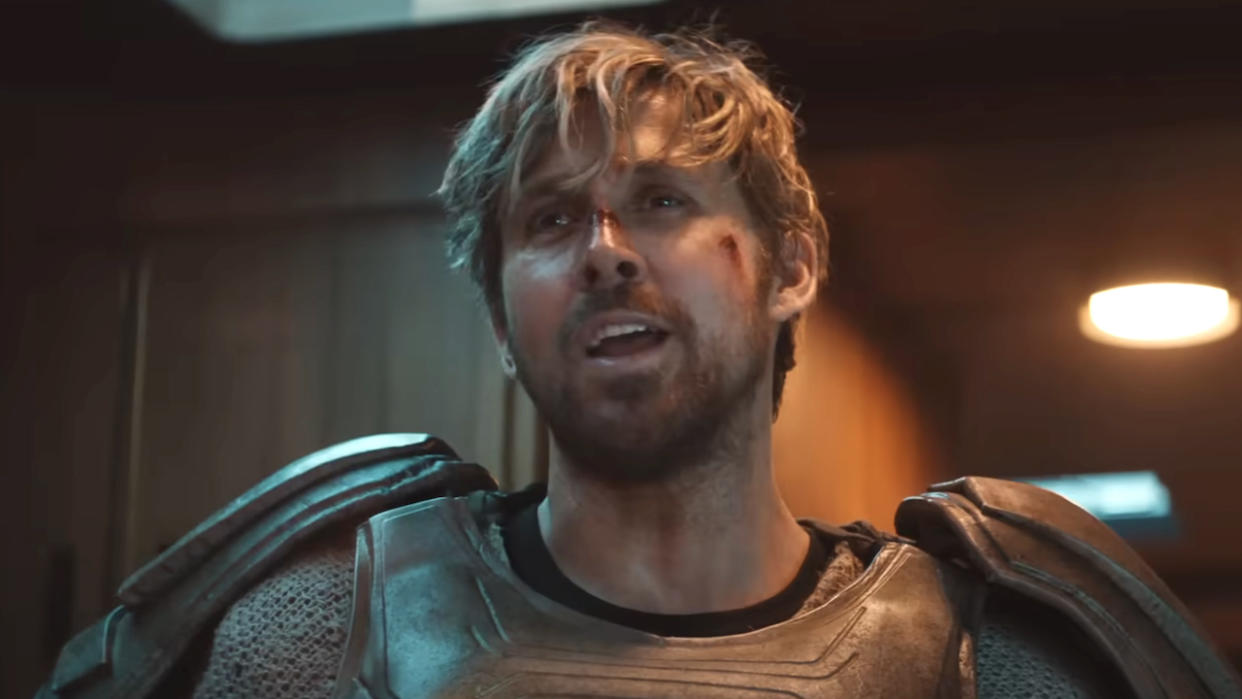  Ryan Gosling wearing armor in The Fall Guy. 