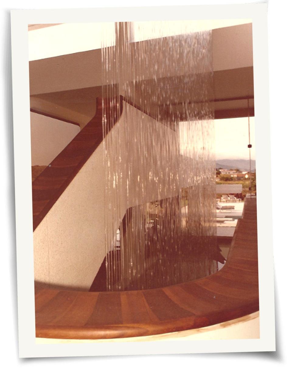 Alexander's first job for the Santacruzes included a 40-foot interior water feature.
